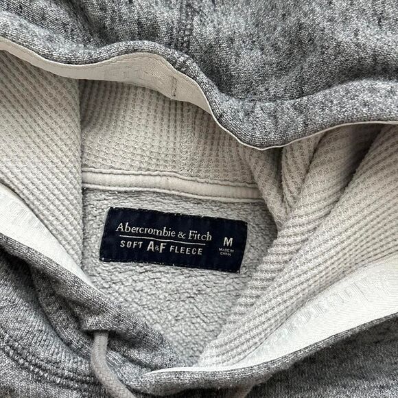 Abercrombie & Fitch Grey Hoodie Medium Embroidered Logo - Picture 4 of 6
